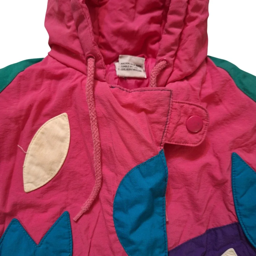 Circo Vintage 80s Colorblock Baby Toddler Puffer Jacket Coat Flowers 2T